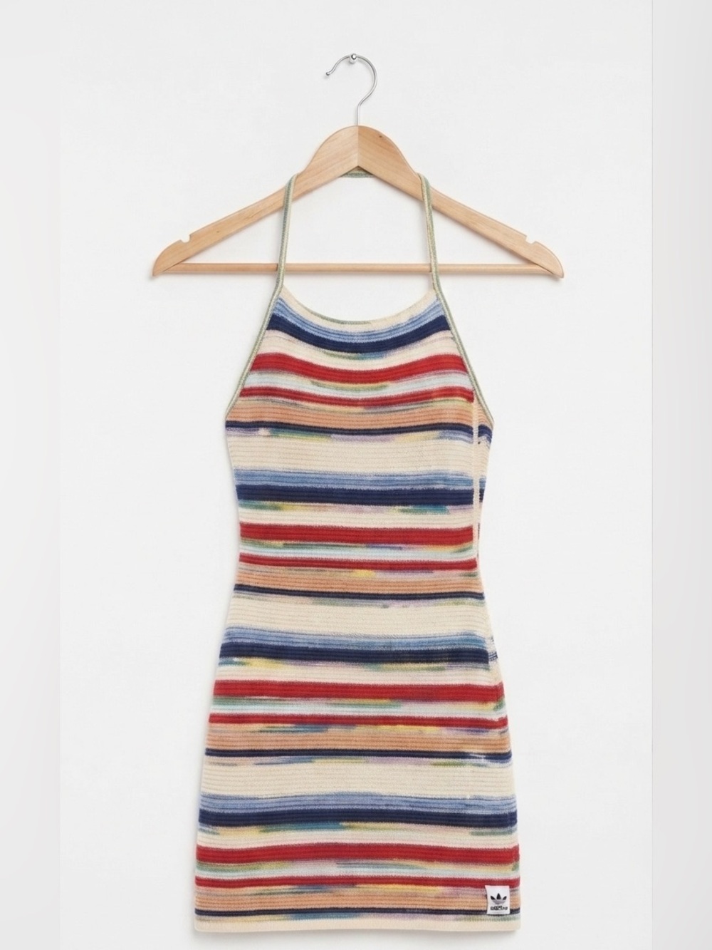 adidas x KSENIASCHNAIDER Lifestyle Stripe Halter Cotton Blend Minidress - Picture 2 of 9
